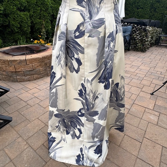 Eliza J Navy and Cream Floral Maxi Skirt - Picture 2 of 4